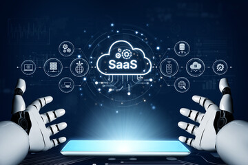 AI powers SaaS platforms with smart infrastructure, automated deployment, and intelligent integration tools in cloud-based digital environments. Artificial intelligence spline
