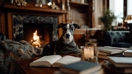 Modern library interior with circular reading area and computer stations