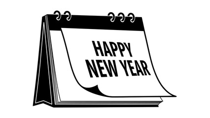 Calendar with happy new year message