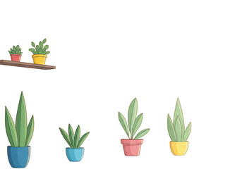 Obraz premium Collection of potted succulent plants isolated on transparent background