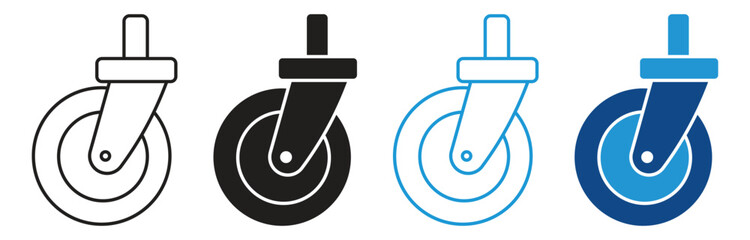 Caster wheel icon set. Furniture Caster Wheel Icon . Chair, cart, or trolley rubber Caster Wheels Symbols. Vector illustration. ©  Abida Ansary
