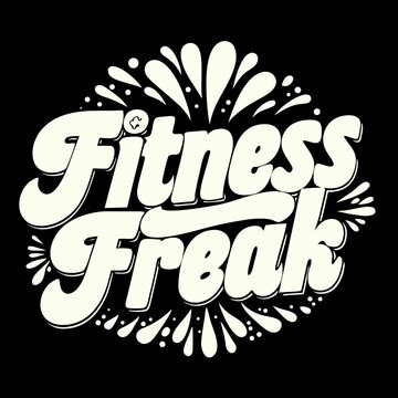Fitness Freak text graphic with pop art style comic