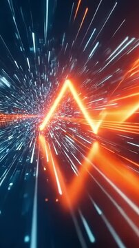 Explore digital movement and light patterns with bright lines forming shapes in dynamic flow