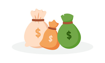 cute money bag dollar lucky bag finance illustration