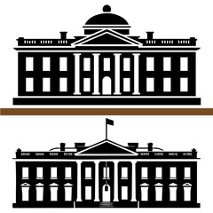Classic Government Building Vector   Historic Architecture Silhouette Icon © nurgrap01