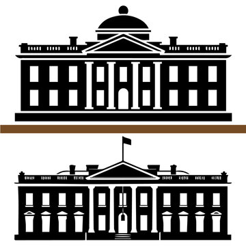 Classic Government Building Vector | Historic Architecture Silhouette Icon