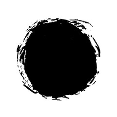 Hand drawn black ink brush strokes on white background for design