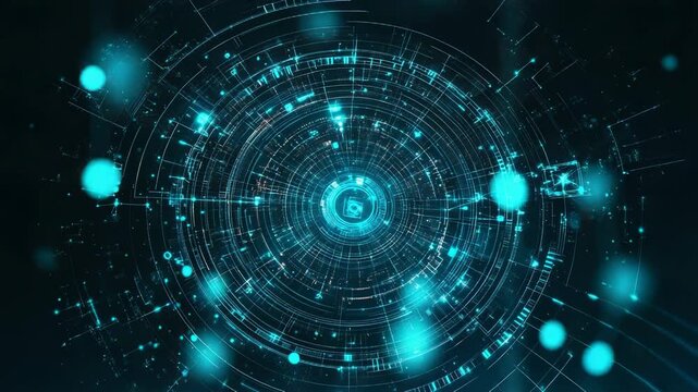 Digital data network connecting futuristic technology lines