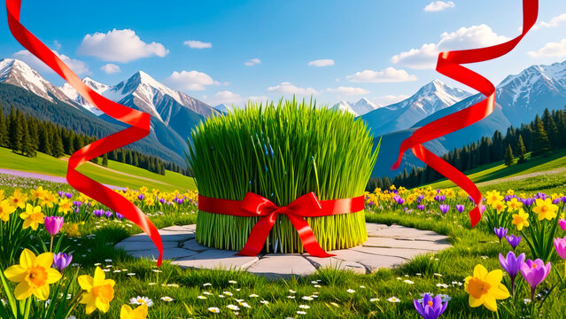 Nowruz holiday greeting card. Novruz bayram background