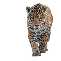 Obraz premium PNG of A magnificent leopard walking gracefully, showcasing its powerful physique and distinctive spotted coat.