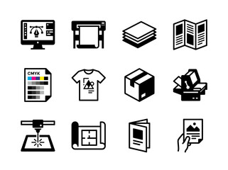 Set of Printing and Graphic Design Icons.