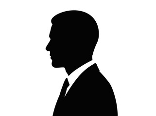 Silhouette of a Man in a Suit Facing Left.