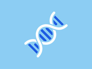 Fototapeta premium Stylized DNA Double Helix Icon on Blue Background.