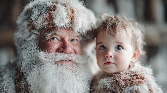 Santa Claus and Baby's Innocent Holiday Moment