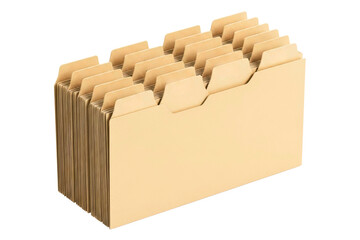 Plastic document accordion file storage system object isolated on transparent background