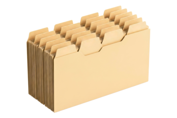 Plastic document accordion file storage system object isolated on transparent background