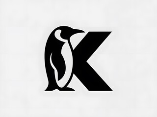 Creative Penguin Logo Design with Minimalist Black and White Style