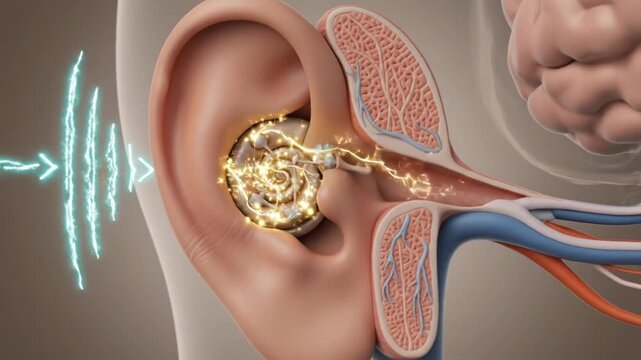 Sound wave transmission through the human ear canal to the ossicles