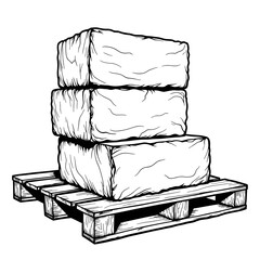 Concrete blocks stacked on wooden pallet, construction materials and logistics in industrial supply