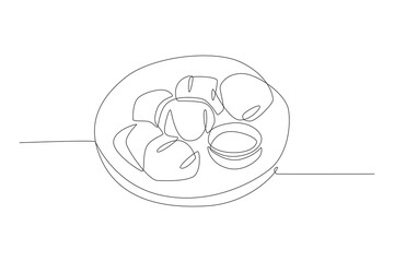 Cireng. Bandung concept one-line drawing