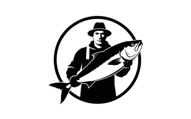 Fisherman holding a fish