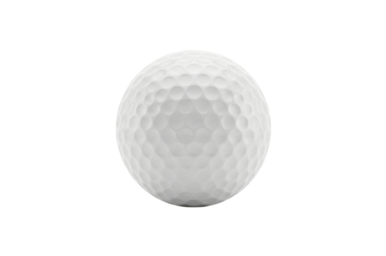 Single white golf ball isolated on a transparent background - Powered by Adobe