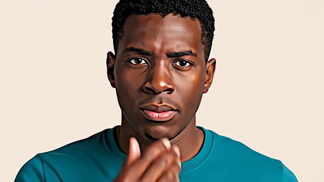 Shocked And Stunned Young Black Man's Reaction Sequence: Facial Expressions in Slow Motion