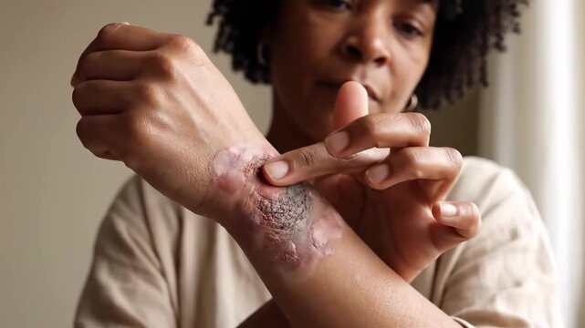 Showing Scar Tissue on Wrist, A Series of Photos Emphasizing The Healing Process