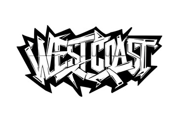 Bold and Creative West Coast Graffiti Style Typography Design Perfect for Urban Art and Street Culture Projects