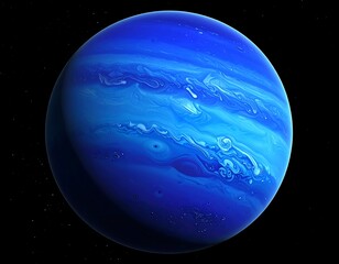 Naklejka premium A vibrant blue gas giant with swirling atmospheric bands