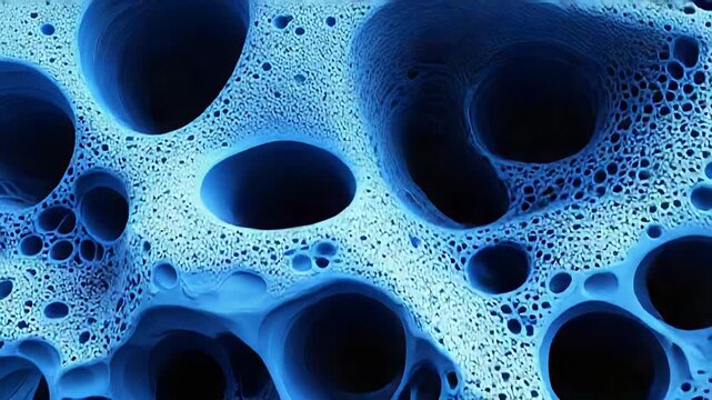 Blue abstract organic cellular porous structure background