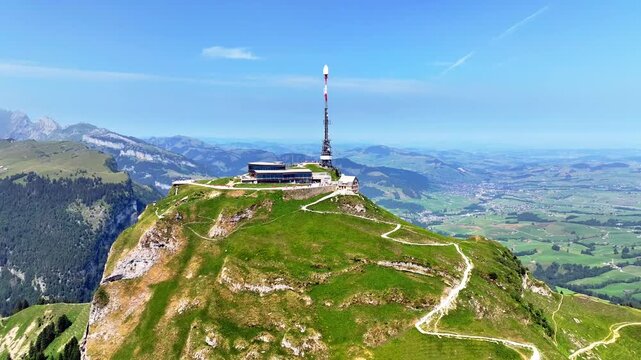 Aerial summer view from Hoher Kasten overlooking the S&auml;mtisersee
