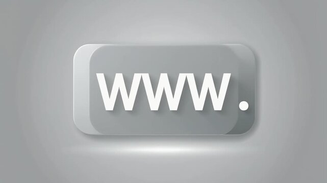 Animated web domain icons floating in tech style video.