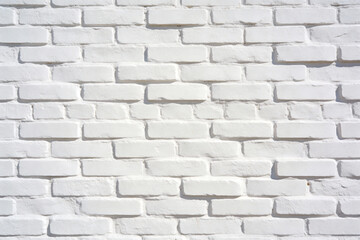Fototapeta premium white brick wall texture background, painted bricks, clean surface