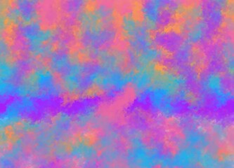 An abstract watercolor painting with a palette of vibrant colors, evoke feelings of creativity and joy. The dreamy composition would be ideal for use as background textures.