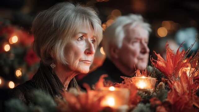 Cozy Christmas Couple Candlelight Dinner