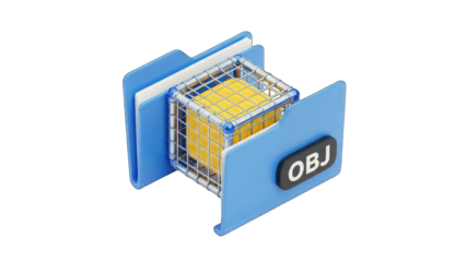 3D Folder with Object Inside - Data Protection Concept