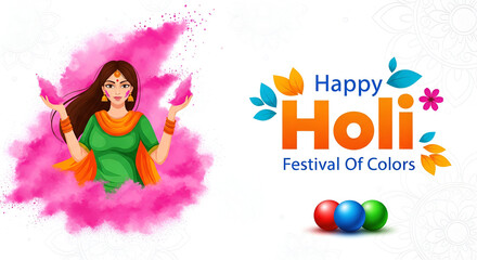 illustration of Happy Holi Background for Festival of Colors celebration greetings