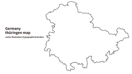 Obraz premium Thuringia Map – Detailed Map of Thüringen, Germany