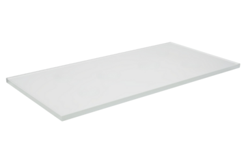 Simple flat white rectangular panel isolated on a transparent background
