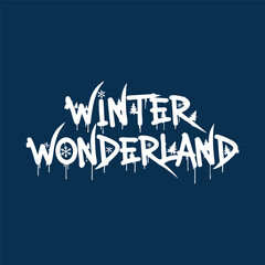 Street-Art Winter Wonderland Tag Style with Bold Graffiti Strokes, Spray Paint Splatters, and Hidden Winter Icons in Black on White