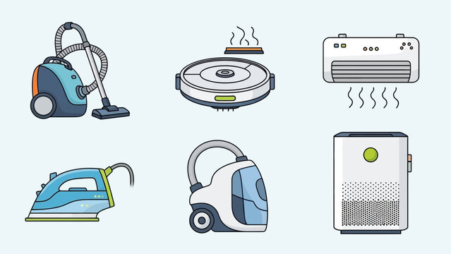 Household cleaning appliances vacuum robot iron air conditioner purifier steamer home maintenance technology tools
