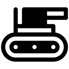 Obraz premium Tank. Outlined stroke vector icon with black-filled details.