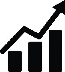 Growth chart icon vector illustration for business and financial success eps silhouette