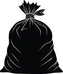 Black garbage bag illustration vector waste management trash removal icon eps silhouette