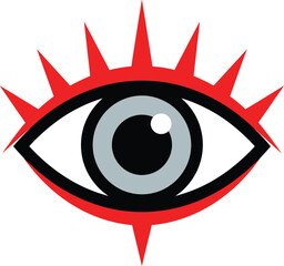 Eye graphic design vector illustration red black white simple modern eps silhouette