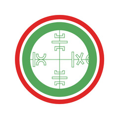 Aegishjalmur helm of awe, icelandic magical stave to overcome fear and abuse of power.