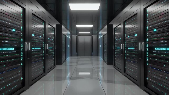 Data Center Server Room - Modern Technology Infrastructure.