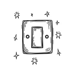 Room lighting switch panel illustration for kids coloring, fun and educational activity