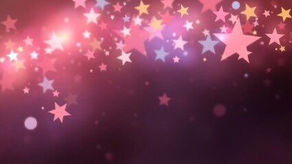 Generative AI vibrant starry background with colorful glowing star patterns and smooth bokeh effects